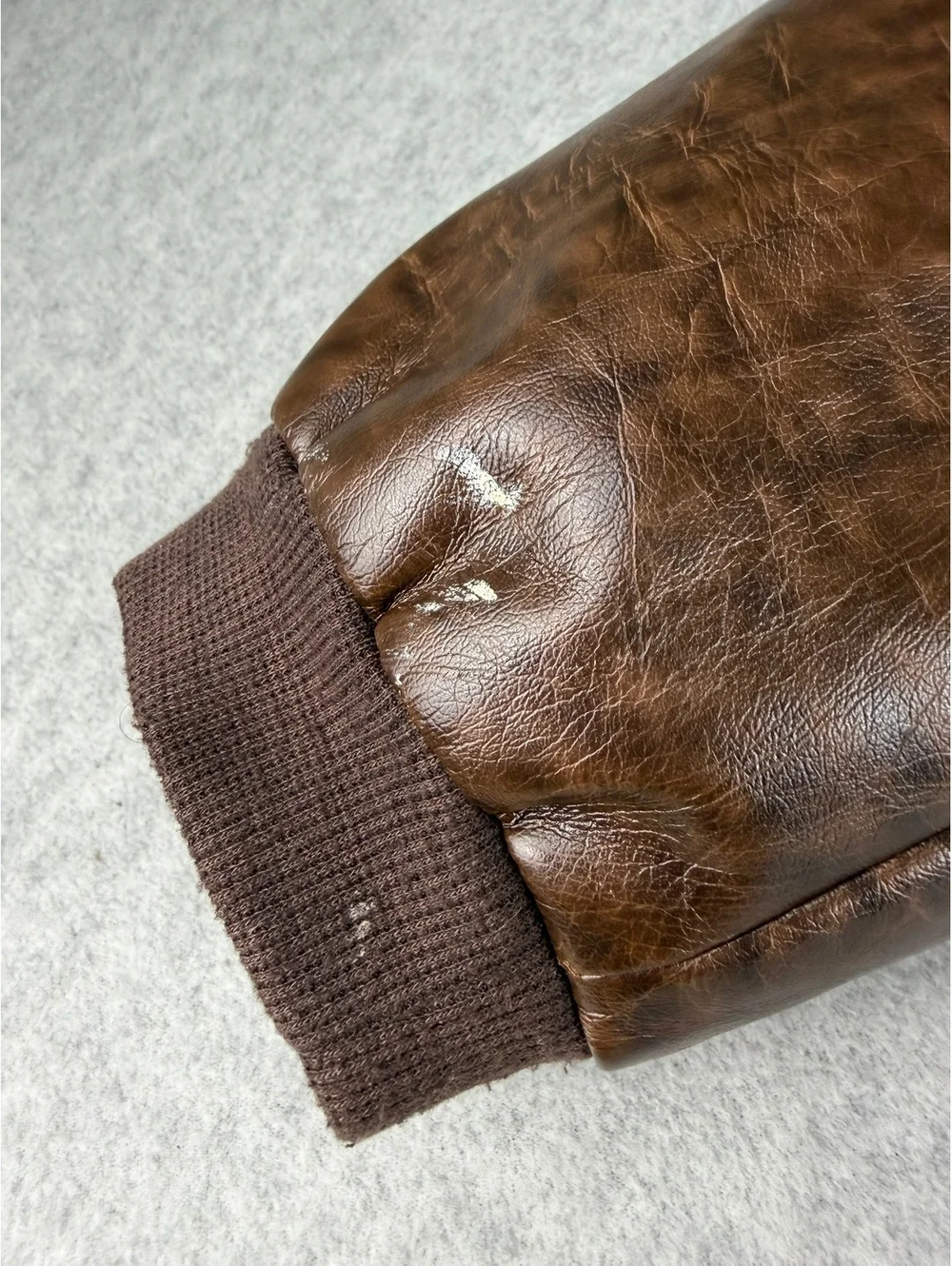 Authentic Kids Aviator Bomber Jacket Size 7 Brown Faux Leather Sherpa
